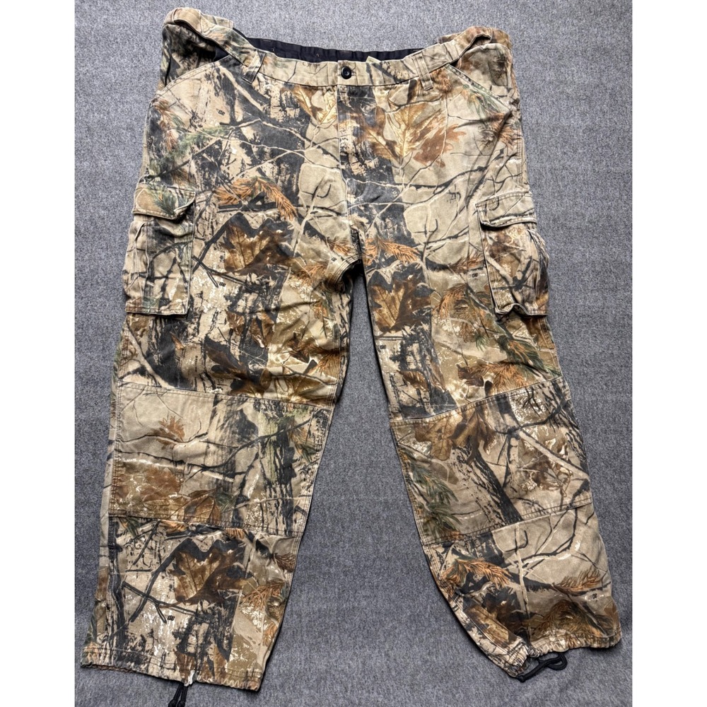 Walls Mens Real Tree Camo Cargo Pants Hunting Outdoor Drawstring Hem Brown 3XL